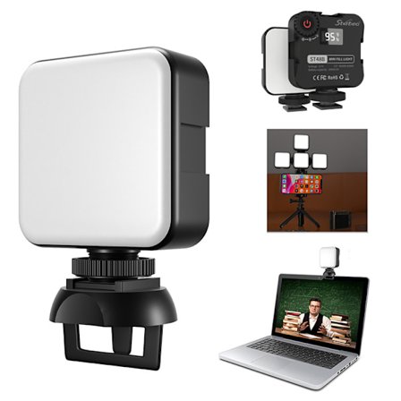 Videokonferanse Lyssett, Zoom Lys, Fjernarbeid, Lystilbehør for Laptop, Dimbar & Oppladbar LED Video Fylllys