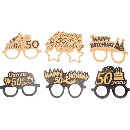50-årsdag Pappersglasögon Grattis På Födelsedagen Pappersögonroliga Glasögon Nyhet Ögonkläder Födelsedagsfesttillbehör 6 Par