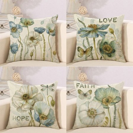 4 kpl koristeellinen kukkakuvioinen tyynynpäällinen 45 x 45 cm tyynyliina C