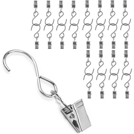 25 kappaletta metalliset ripustuskoukut, ripustuskoukut verhoille, Par