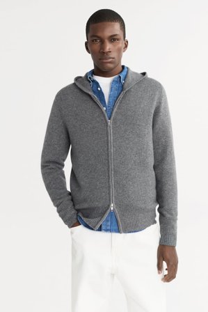 Soft Goat - Men's Chunky Hoodie - Cashmere hoodie - S - Grey