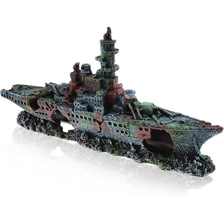 Økologisk dekoration synkende krigsskib akvarie dekoration sunket krigsskib