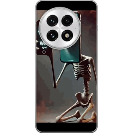 Kompatibelt Mobilskal till OnePlus 13 Italiensk hjärnrut WiFi-tema - Skelett med mobil och svag signal