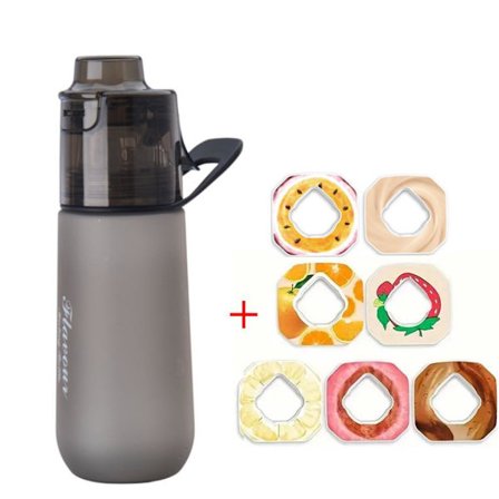 750 ml duftvannflaske med 7 smakskapsler, lekkasjesikker med sugerør, egnet for utendørs sport, barnegavene