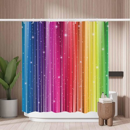 Duschdraperi mögelresistent regnbåge, vattentätt tyg, polyester