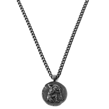 Astro | Silver-Tone Stainless Steel Aquarius Zodiac Sign Necklace for Men - Steel necklaces