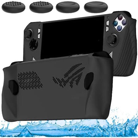 Mjukt silikonfodral för Asus Rog Ally spelkonsol, reptåligt, stöttåligt, stötsäkert fodral, med 4 tumgrepp