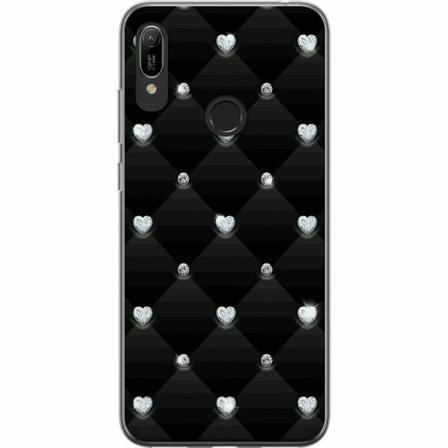 Huawei Y6 (2019) Genomskinligt Skal Bling Heart