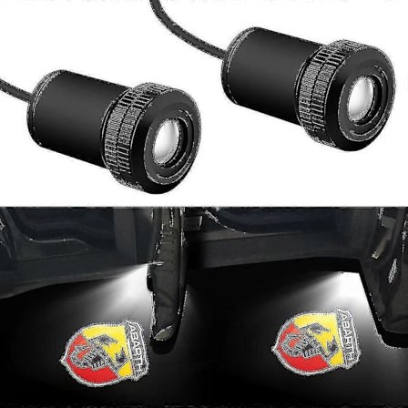 2 stk. Bil Døråbningslogo Projektorlys til Fiat 500 Punto Abarth Stilo Bils Indvendige Høflighedsdørlys Abarth Velkomstlys BOLU