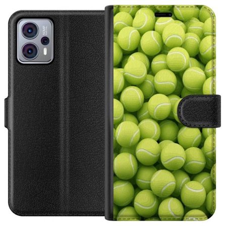 Kompatibel Tegnebogsetui til Motorola Motorola Moto G23 Mønster af grønne tennisbolde i høj detalje, sporty motiv med gentagende tekstur og stærke