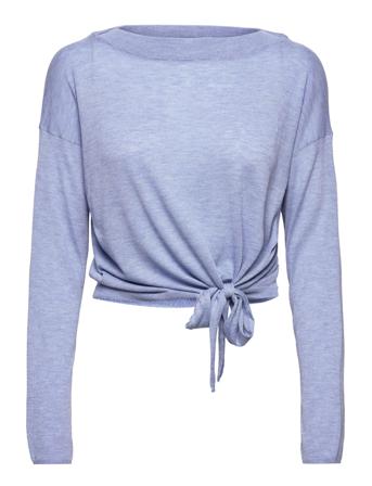 Onlmina Seawool L/S Tie Pullover Cs Knt Blue ONLY
