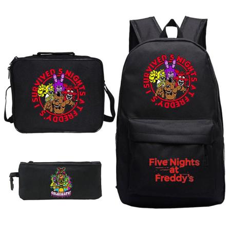 Mode Tecknad 3st/ set Five Night At Freddy Kids Baby Skolväskor Pojkar Skolväska Fnaf Barn Ryggsäckar För Student Flickor Väska photo colour