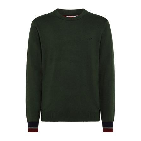 Sun68, Round-neck Knitwear Groen, Heren, Maat:2XL