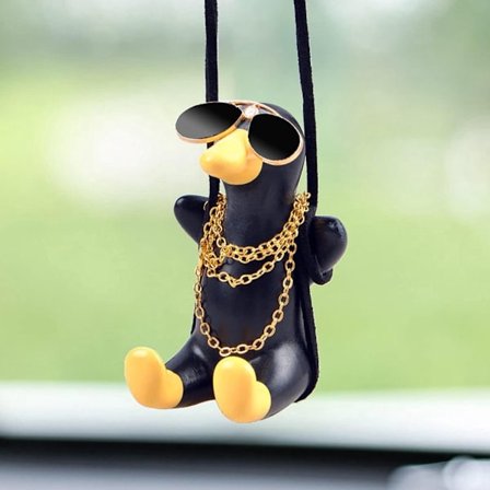 Sødt biltilbehør til bakspejl, svingende ande-bilpynt, lastbil- og trailerdekoration biltilbehør