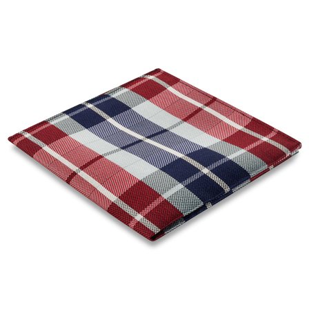 BLÅ & BORDEAUX TERNET Silkelommeklud til mænd - Mønstrede lommeklude