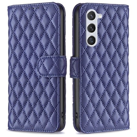 Rombemønster, matt flip-deksel for Samsung Galaxy S23 - Blå