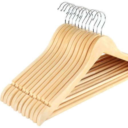 Solid Wood Adults Hangers, 32 Pack Wooden Coat Hanger with