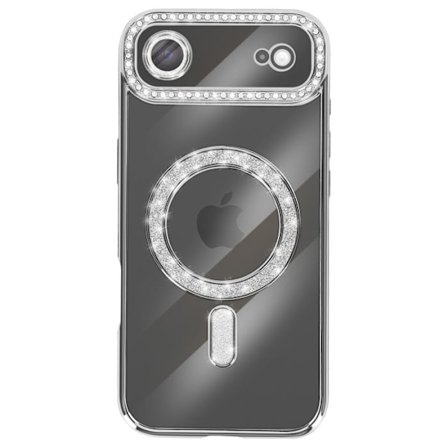 iPhone Air-fodral kompatibelt med MagSafe med silverstrassad kant