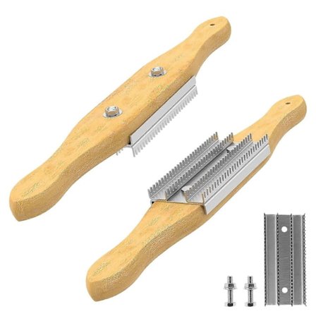 Polerskive Rive 15 tommer Robust Polerskive Rive med Ekstra Ståltand Holdbar Polerrive med Træhåndtag Fjerner og Renser Polermidler