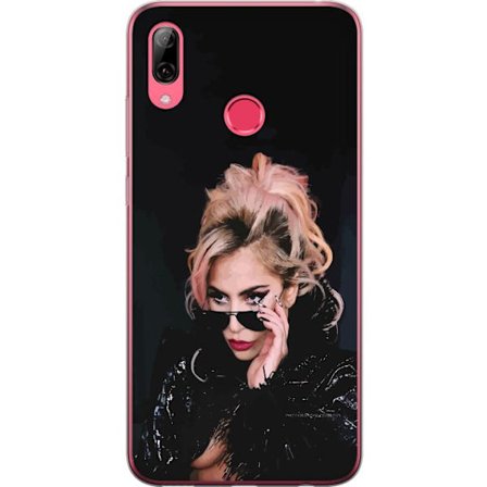 Kompatibelt Mobildeksel til Huawei Y7 (2019) Lady Gaga portrett med solbriller og dramatisk sminke i mørk glamorøs stil