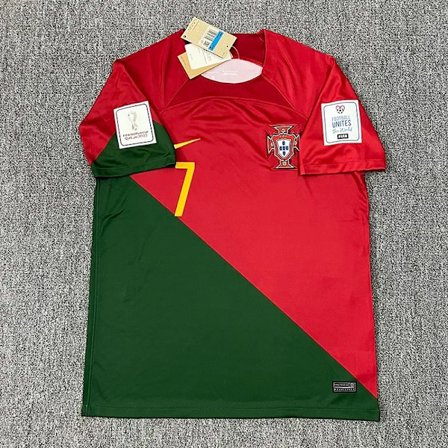 22-23 Portugal Hjemme #7 Ronaldo Fodboldtrøje Kostume Børn & Voksen Original Reproduktion