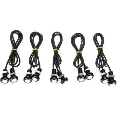 LED-päiväajovalot 10W 18mm valkoinen (10 kpl pakkaus)