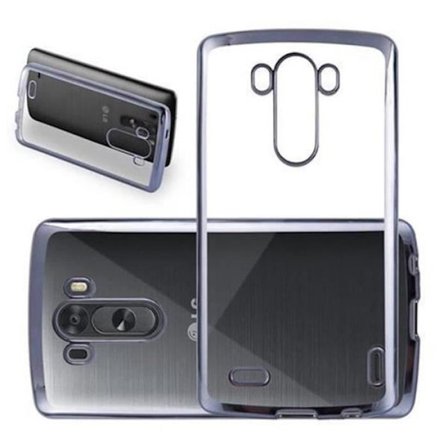 Cadorabo Ultra Slim TPU Chrome Gel Case Cover (silikon) för > Motorola MOTO G3 < Bumper Case Cover i KROM-SVART