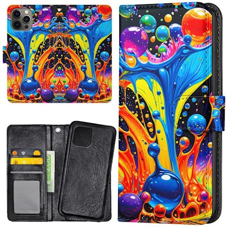 iPhone 12 Pro Max - Plånboksfodral/Skal Abstract