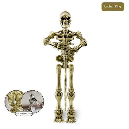 Keskiaikainen luurankonukke-robottitoimintahahmo liikuteltavilla nivelillä, luova poseerattava mallinukke työpöydän koristeeksi stressin lievitykseen