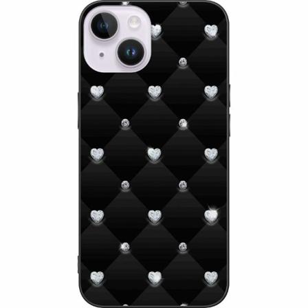 Apple Iphone 14 Plus Svart Skal Diamant Hjärta