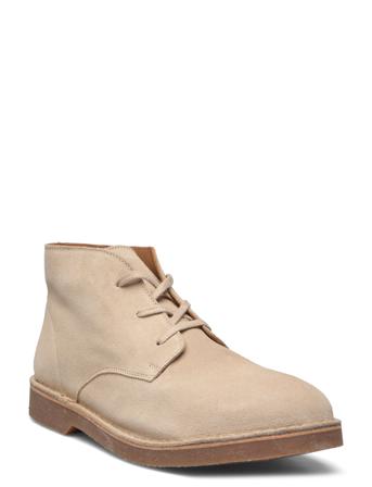 Slhriga New Suede Desert Boot B Semskede Boots Snøresko Beige Selected Homme*Betinget Tilbud