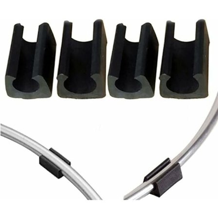 Pakke med 20 U-formede plastikstoleben - 12 mm diameter - Sort - Til rørformede stålstole