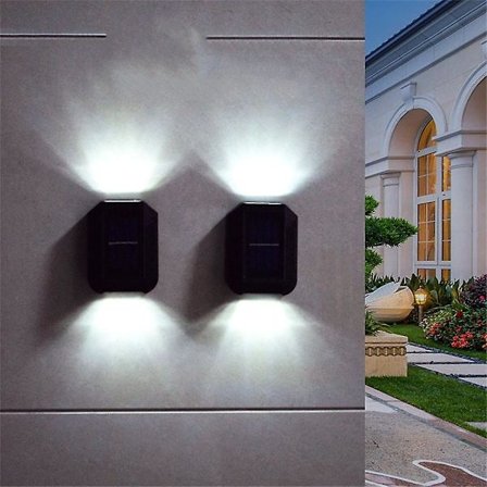 2 st Solcellslampor för Vägg, Utomhusstaket