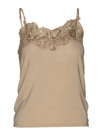 Slclara Singlet Top Ærmeløs Top Beige Soaked In Luxury