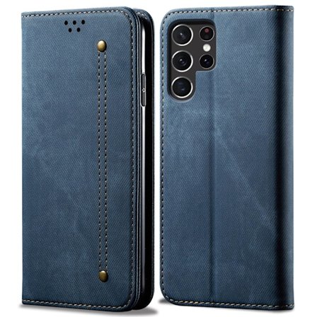 SKALO Samsung S25 Ultra Jeans Flip Cover - Blå