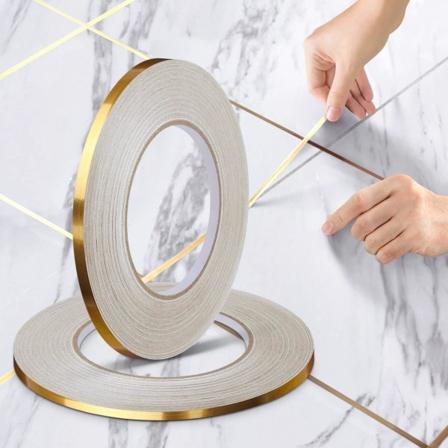 Set med 2 rullar (0,5 cm * 50 m, Guld) - Dekorativ självhäftande tejp, Fogtejp