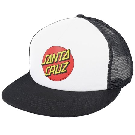 Santa Cruz - Negro trucker Gorra - Classic Dot Mesh White/Black Trucker @ Hatstore