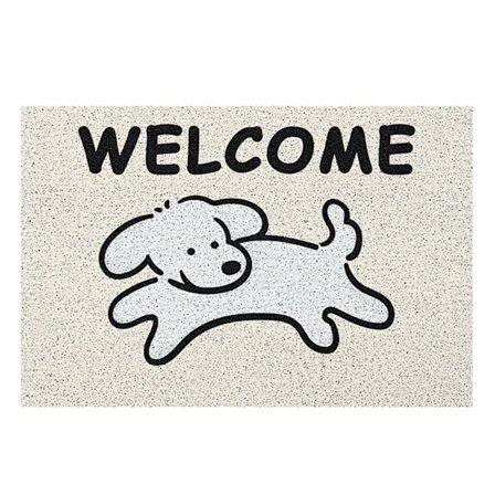 Dørmåtte Sød Tegneserie Hundemønster Anti Slip Mud Skrabe Velkommen Tæppe Indgangsdørmåtte Hjemmeindretning Beige 50 X 80cm