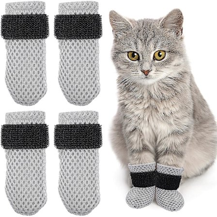 4 stk. Kattepotebeskyttere Anti-ripes Kattepotebeskyttere Kattunge Potehylser Katte Støvler Sokker Klør Caps-hao