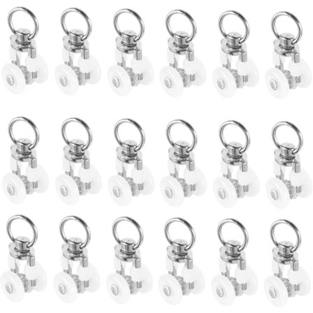 20 st Glidare för Gardinskena, Rullgardinshållare för Gardinstång, Gardintillbehör för Badrum, Sovrum, Garderob