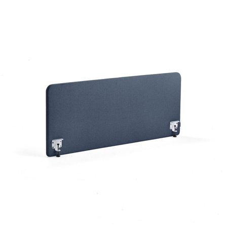 Bordskærm ZONE, inkl. hvide beslag, 1600X650x36 mm, stof Hush, marineblå