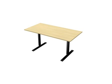 LANAB DESIGN Skrivbord El 160x80cm björklaminat/svart - Lyreco - Kontorsmöbler och inredning - Bord och hurtsar - Skrivbord - Höj/sänkbar