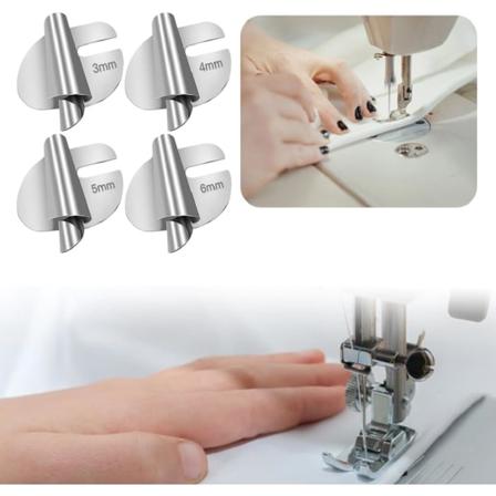 Sømfot for bred søm, sømfot for symaskin i rustfritt stål, hjemme- og kommersiell bruk (4 deler, 3 mm - 6 mm) 4pcs 7 til 10mm