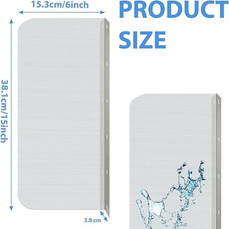 Side sprutbeskyttelse vask skillevegg 15X6INCH 15X6INCH