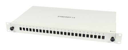 SYNERGY LWL-Patchpanel für 24xLC-Duplex-Buchsen, 19"/1HE, ohne LC-Kupplungen, Lichtgrau, Synergy 21,