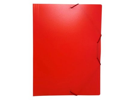 Gummibandsmapp plast A4 röd - Lyreco - Kontorsmaterial - Mappar och plastfickor - Gummibandsmappar 3-klaff - Plast