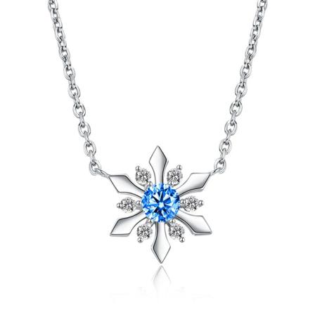Kvinner Halskjede Kjede Choker Anheng Smykker Jenter Gave S925 Sølv Snø Krystall Enkelhet White gold color 925 silver