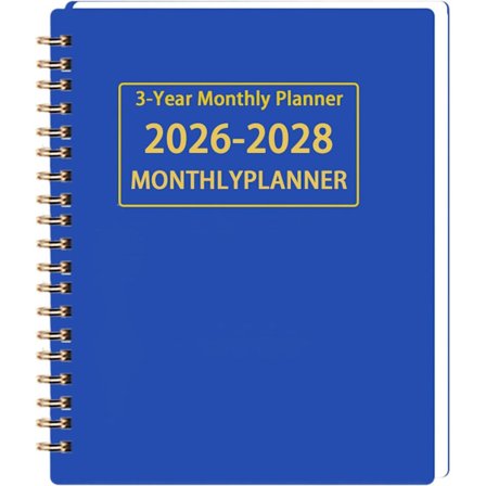 Treårig Agenda Planlegger 2026-2028 Spiralinnbundet Kalender med Fargerikt Design for Skolekontor og Hjemmeorganisering Månedlig Oversikt og 