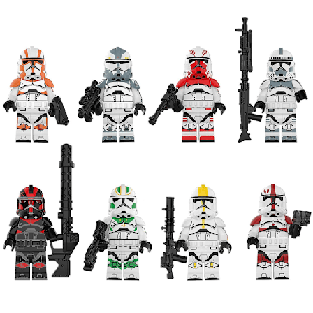 8 stk. Star Wars-serie Storm Clone Corps Guards Puslespill Byggekloss Leker
