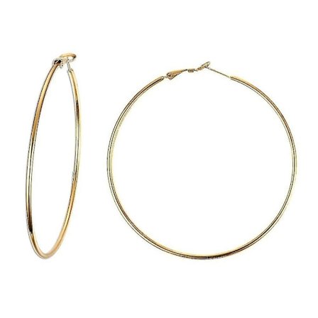 (guld, 70 mm) Minimalistiska modeörhängen i rostfritt stål för kvinnor, storlek 40–70 mm